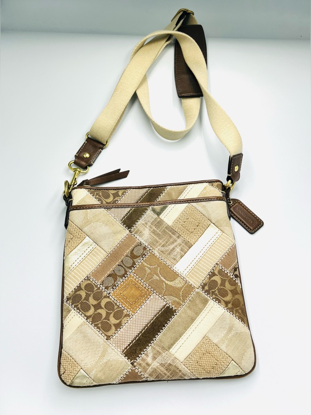 Coach Patchwork Signature Crossbody Swingpack Bag